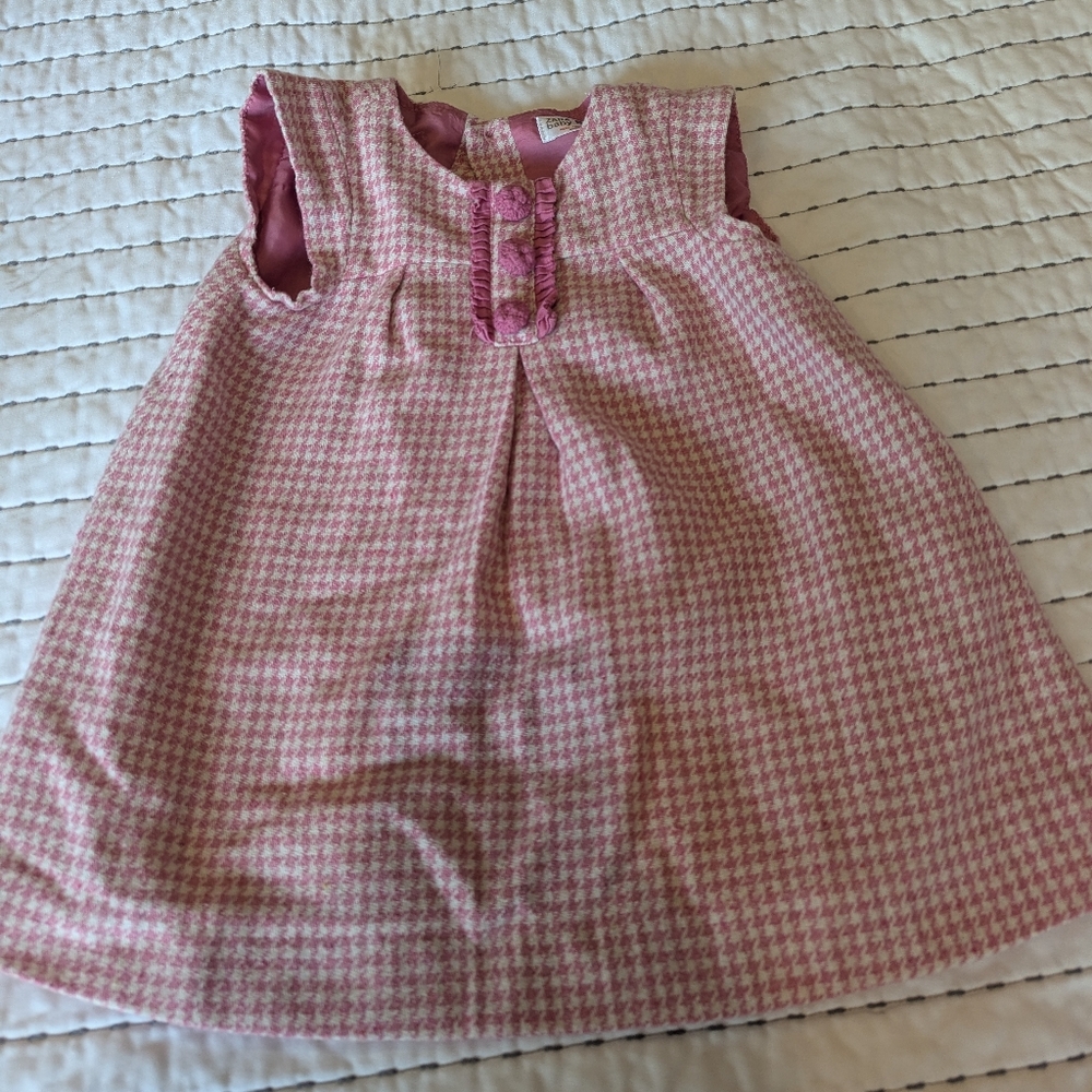 Zara Baby Pink Houndstooth Dress